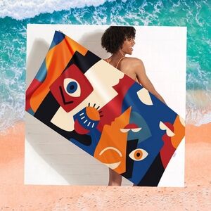 Abstract Art Microfiber Beach Pool Towel. 71" x 40" NWT